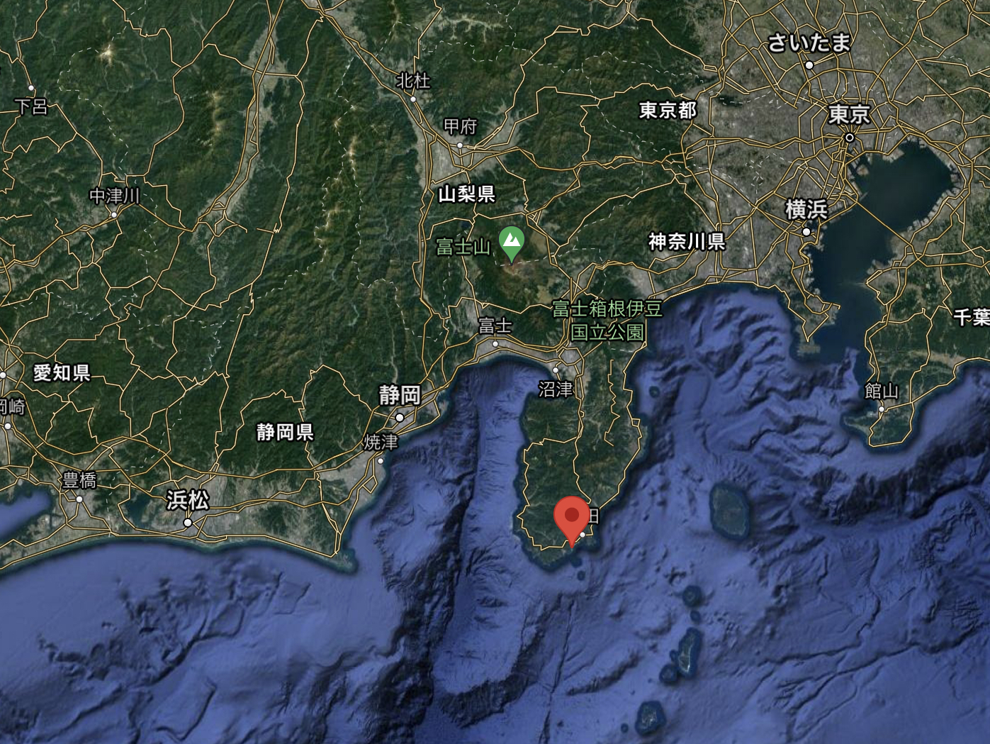 田牛海岸の地図